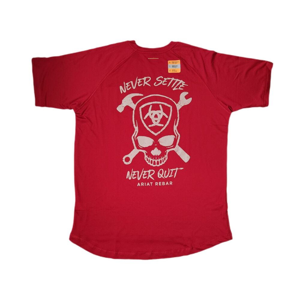 Ariat Rebar Heat Fighter Jolly Wrencher Tee Men’s Large Tall LT Red